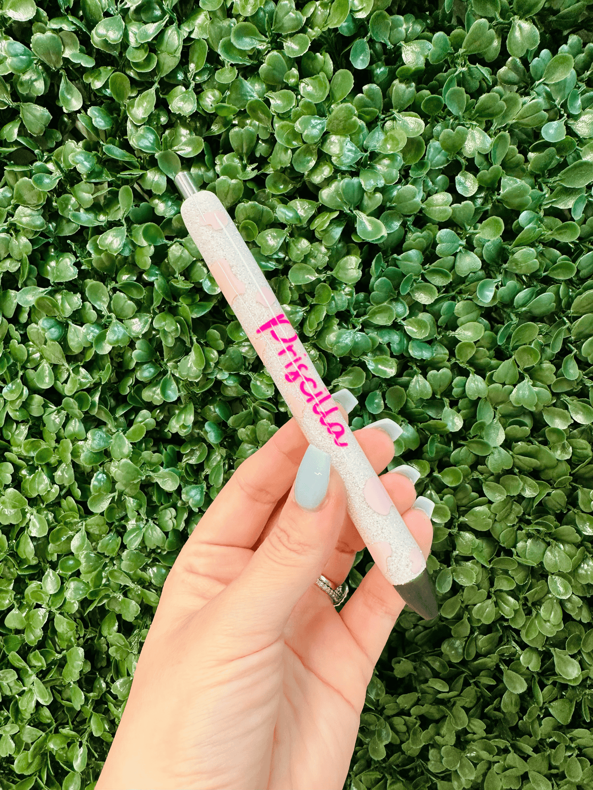 Pink Cow Personalized Glitter Pen
